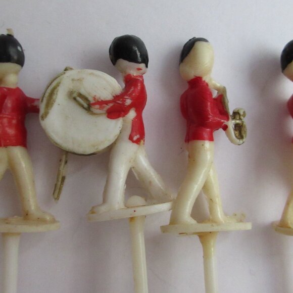 17 pc Christmas Cupcake Picks Santa Heads,  Soldiers, Candle Holders + Spir-It - Picture 8 of 15